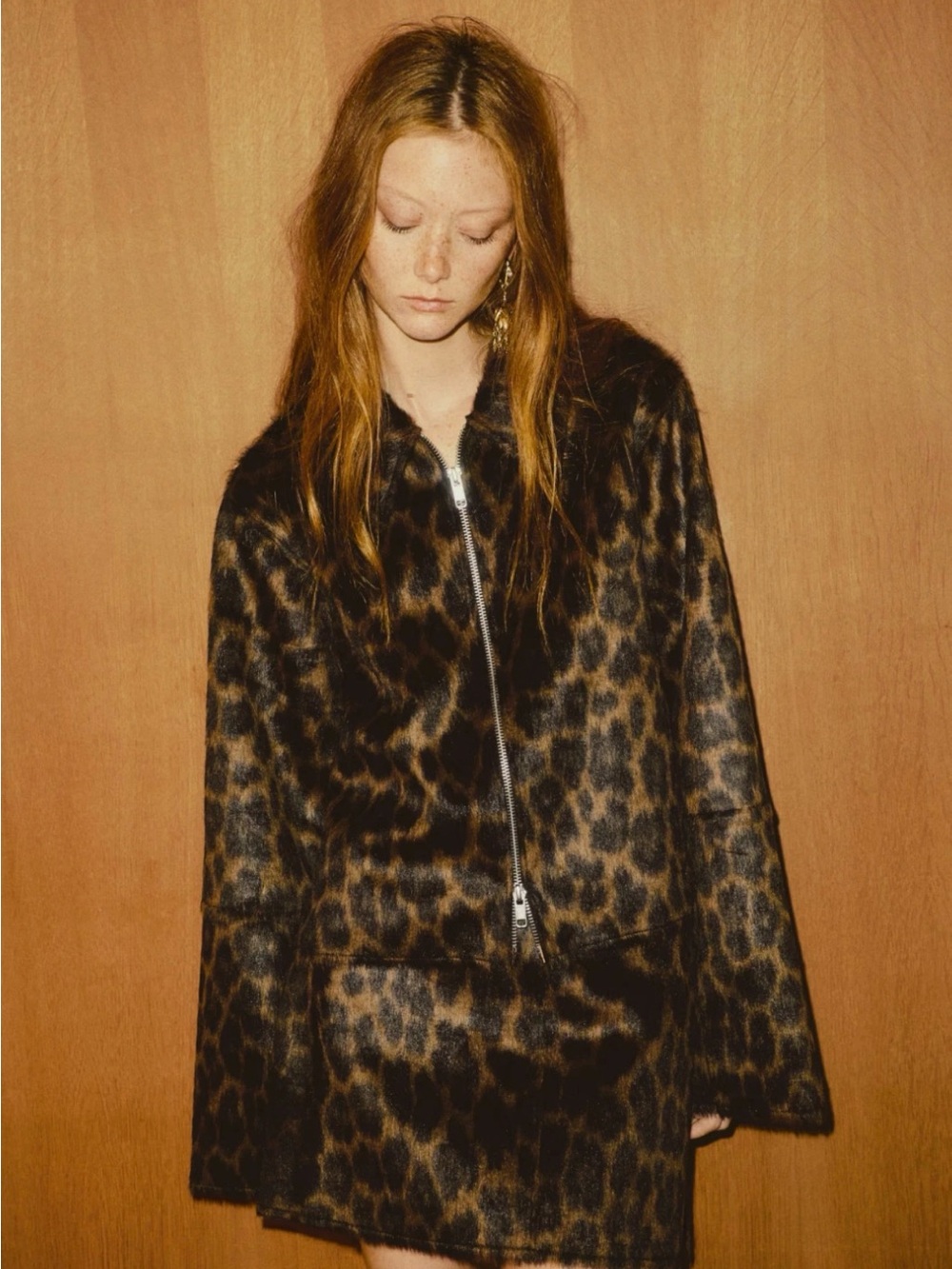 H&M Leopard Furry Mini Skirt in Brown and Black